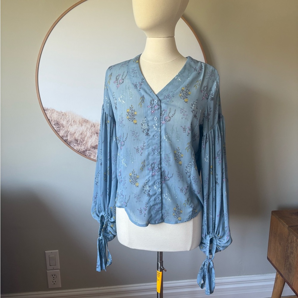 The Dot Button-Front Women's Blouse